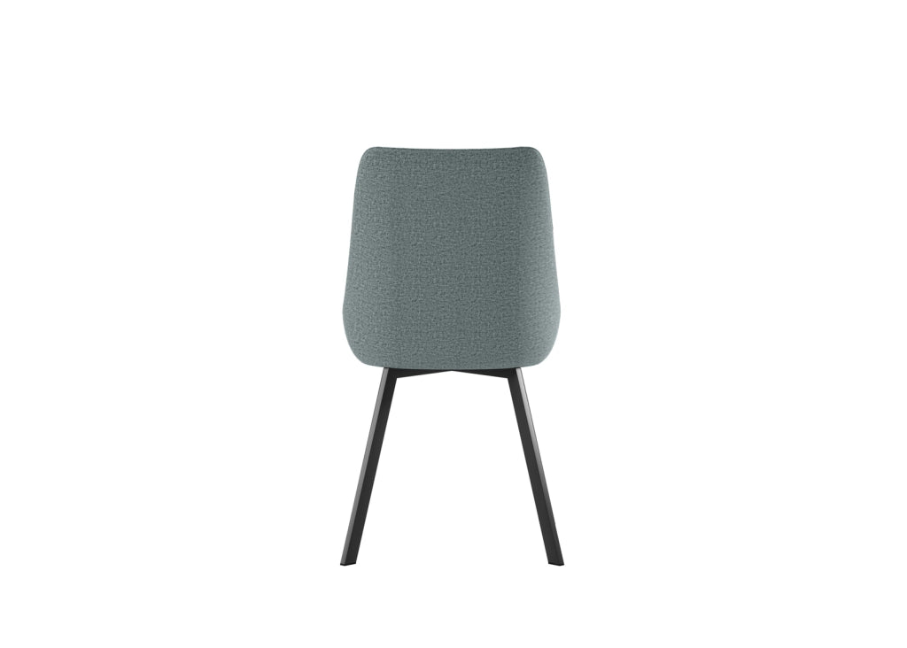 Sedia da interno Fox con seduta e schienale in microfibra color Acquamarina, struttura in metallo resistente, design moderno - Fox