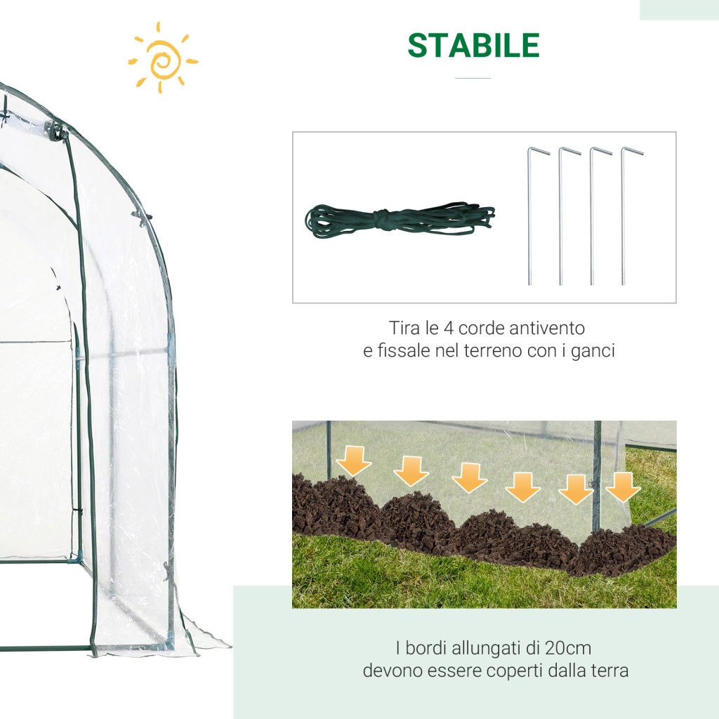 Serra da Giardino Tunnel ¨C zephmum ¨C Acciaio PVC 2x2.5x2m