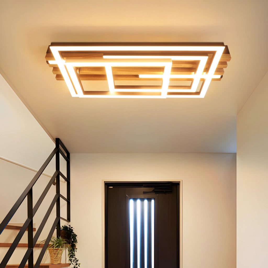 ZMH Plafoniera LED rettangolare moderna nera 41W con funzione memoria e telecomando incluso adatta per cucina soggiorno