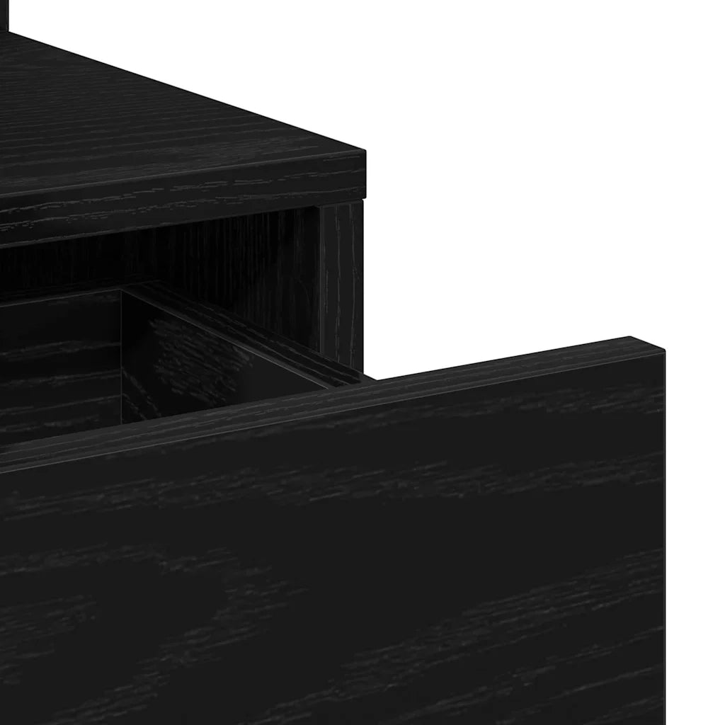 Toeletta | Tavolo da Trucco Rovere Nero 80 x 35 x 132 cm Legno multistrato