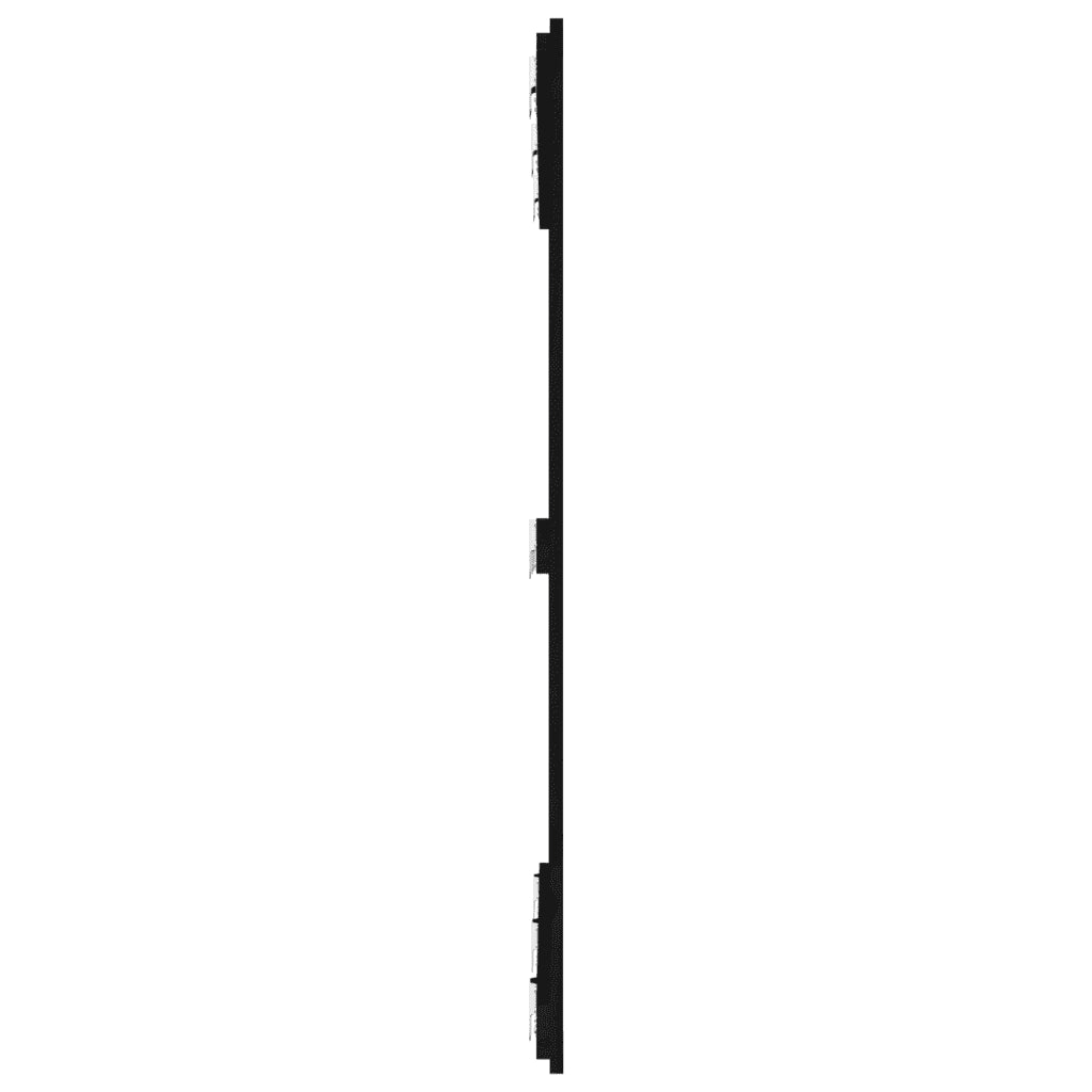 Testiera da Parete Nera 127,5x3x110cm in Legno Massello di Pino 824942