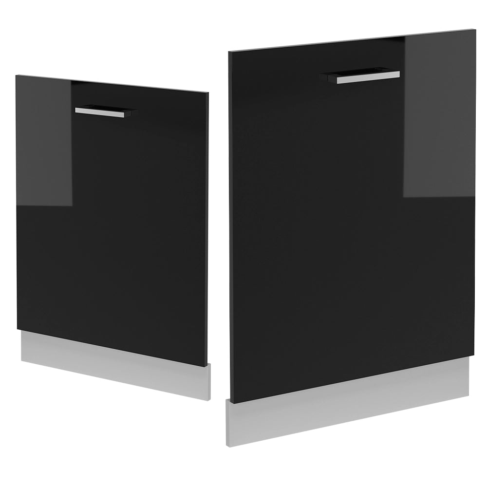 Pannello frontale della lavastoviglie R-Line Nero lucido/Bianco 60 cm senza piano di lavoro Vicco