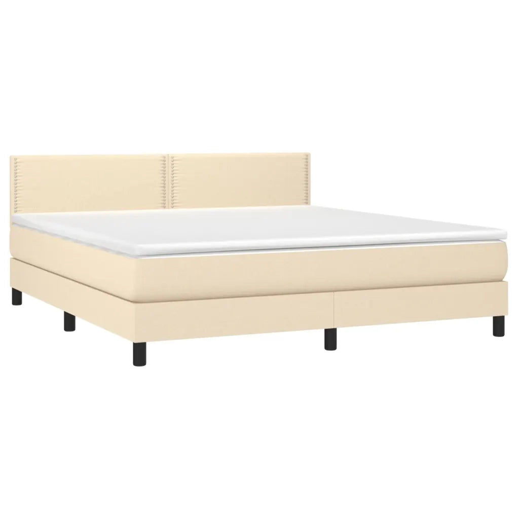 Giroletto a Molle con Materasso Crema 180x200 cm in Tessuto 3139998