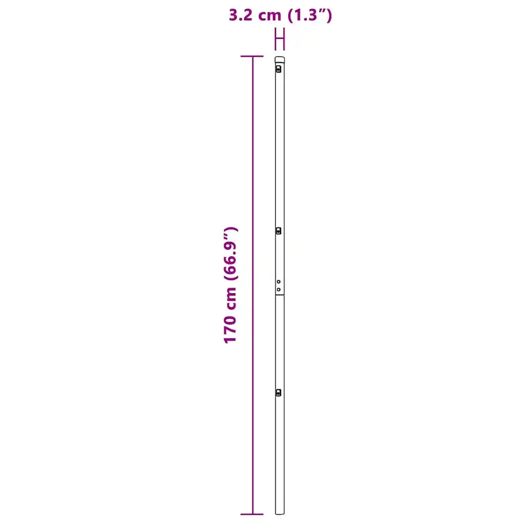 Palo della recinzione 52 pcs Grigio 3,2 x 3,2 x 170 cm 3350156