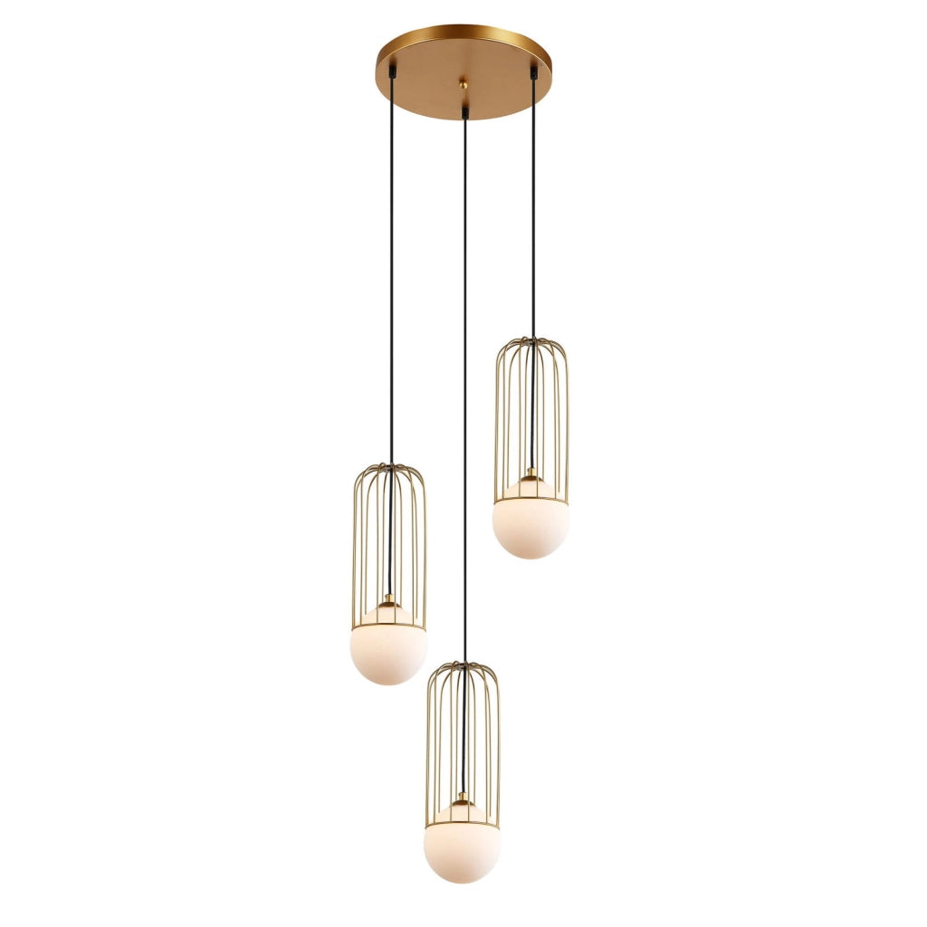 Lampadario Italux Simon moderno oro/bianco 3 luci G9