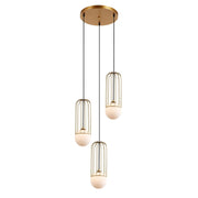 Lampadario Italux Simon moderno oro/bianco 3 luci G9