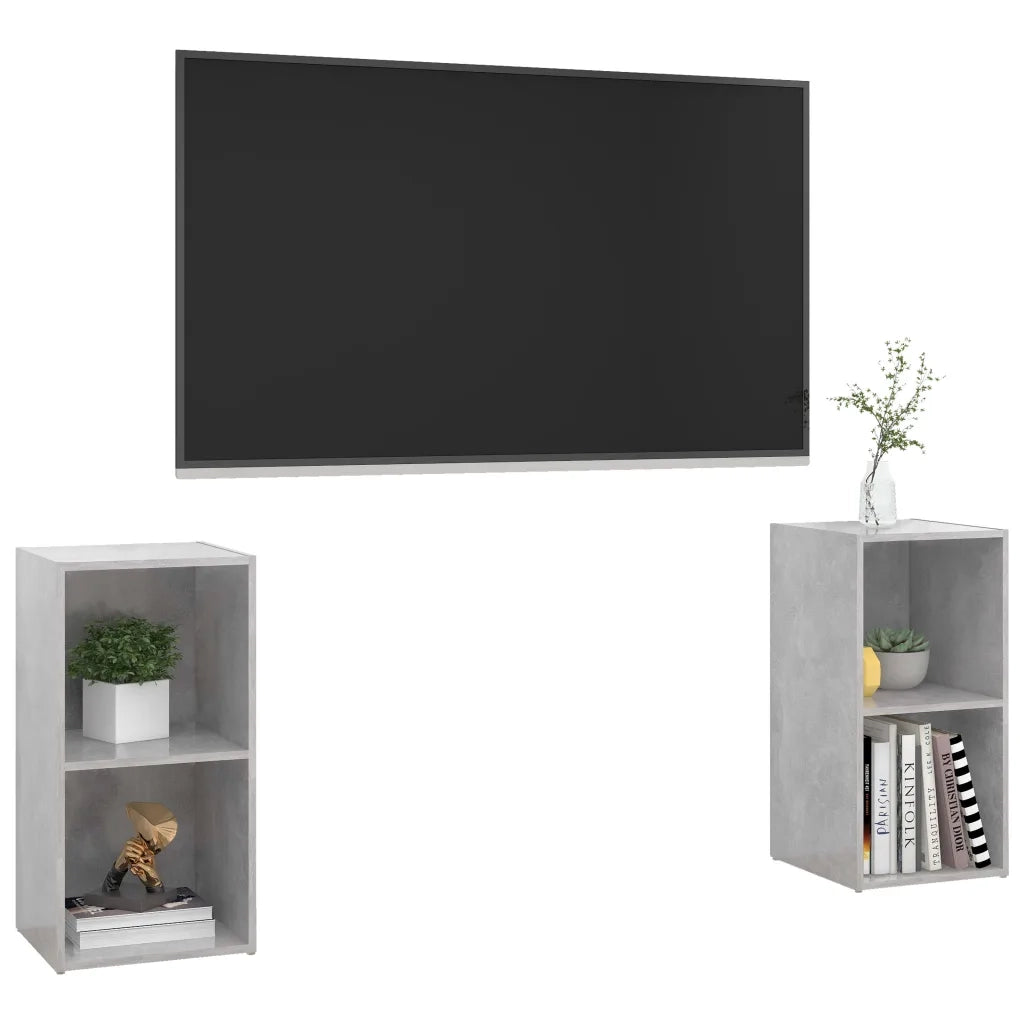 Mobili TV 2 pz Grigio Cemento 72x35x36,5cm in Legno Multistrato 3079902