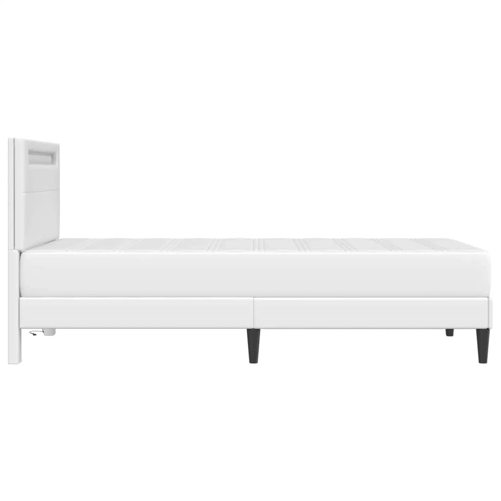 Struttura del letto con testiera-Giroletto Bianco 90 x 190 cm Similpelle 622860