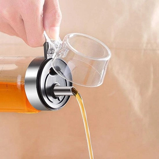 Dispensatore di olio, dispenser di olio di oliva, bottiglia in vetro, dispenser di aceto, 300ml, contenitore a chiusura ermetica per magazzino senza perdite