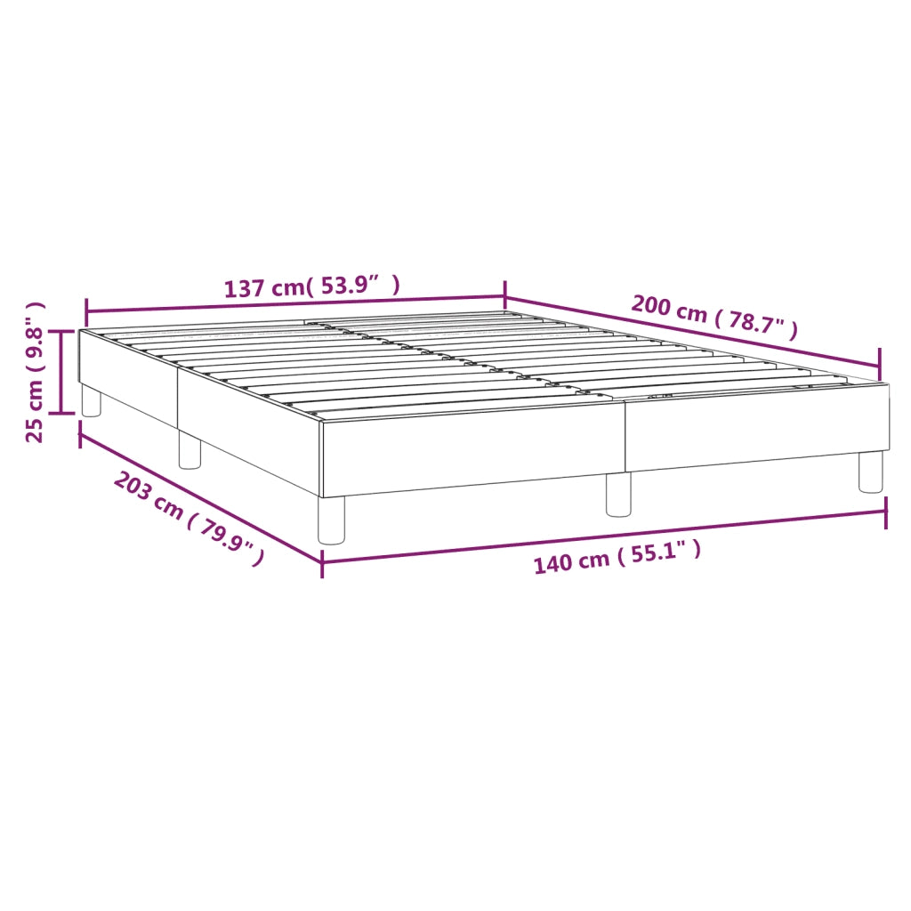 Struttura Letto a Rete a Molle Nero 140x200 cm in Similpelle 3120700