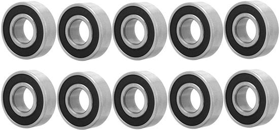 Lavaggi a rulli in acciaio con gomma, doppia imbottitura, con dente di ingranaggio profondo, 15x35x11mm, 2RS