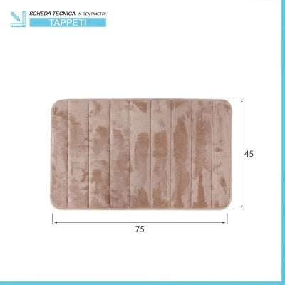 Tappeto bagno 100% poliestere 45x75 tortora antiscivolo  Memo