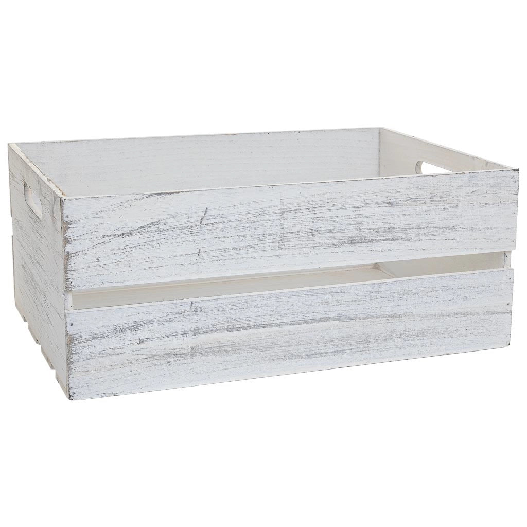 Set di 4 cestini in legno bianco