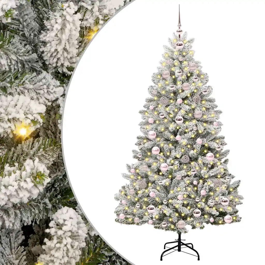 Albero di Natale artificiale con 300 LED Verde e Bianco 180 cm 3395750