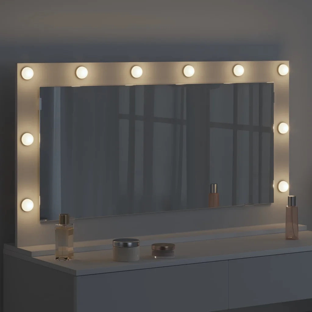Specchio da Vanit¨¤ Rettangolare Bianco 100 x 55 x 18 cm