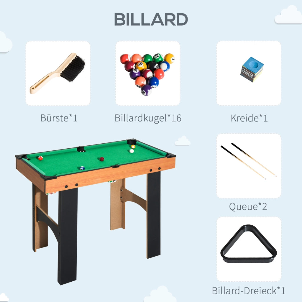 Tavolo da gioco multifunzione 4 in 1: calcio balilla, hockey da tavolo, ping pong, biliardo - Tavolo da gioco multifunzionale 87x43x73cm per