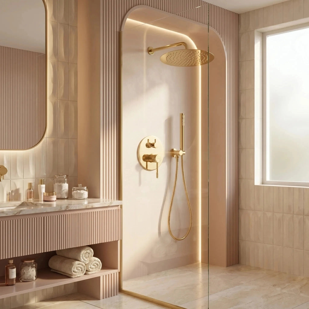 Set Doccia Da Incasso Rea Venti Gold + Box