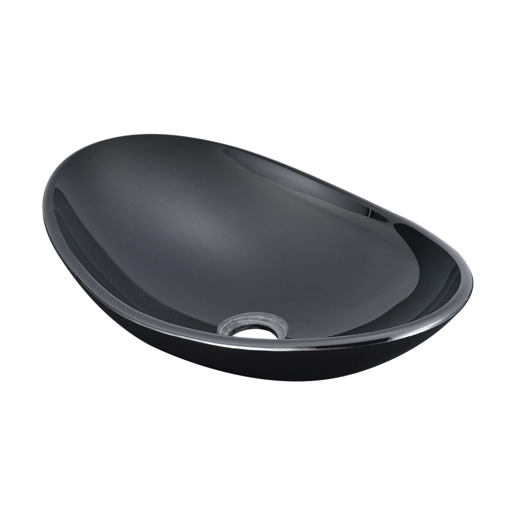 Lavabo di Appoggio in Vetro di Sicurezza Nero [neu.haus]