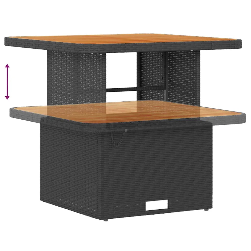 Set Divano da Giardino con cuscino 9 pcs Nero Poly Rattan 3364880
