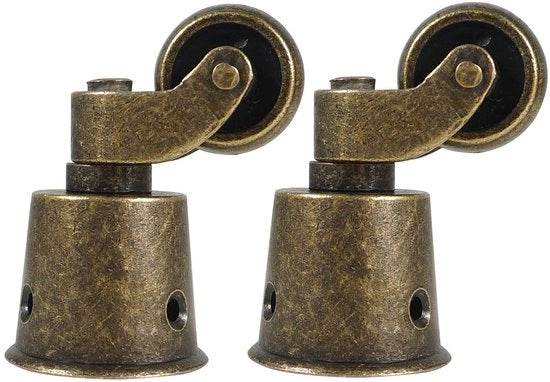 Rulli per mobili con elevata capacità di carico - Pomi per mobili in ottone massello - Forma antica - Rulli per mobili universali - Fermo bicchiere a forma di coppa - Duratura e resistenza alla ruggine
