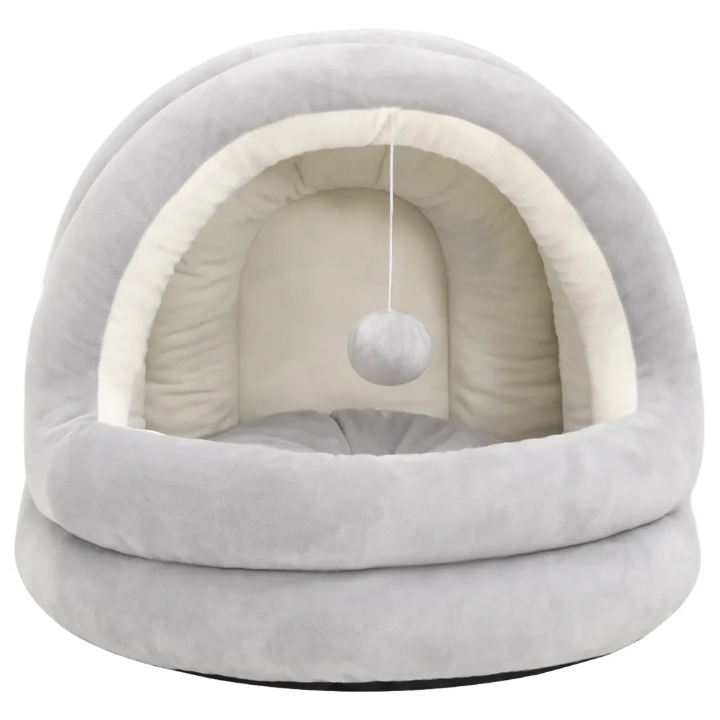Letto per Gatti 50x50x45 cm Grigio e Crema 171398