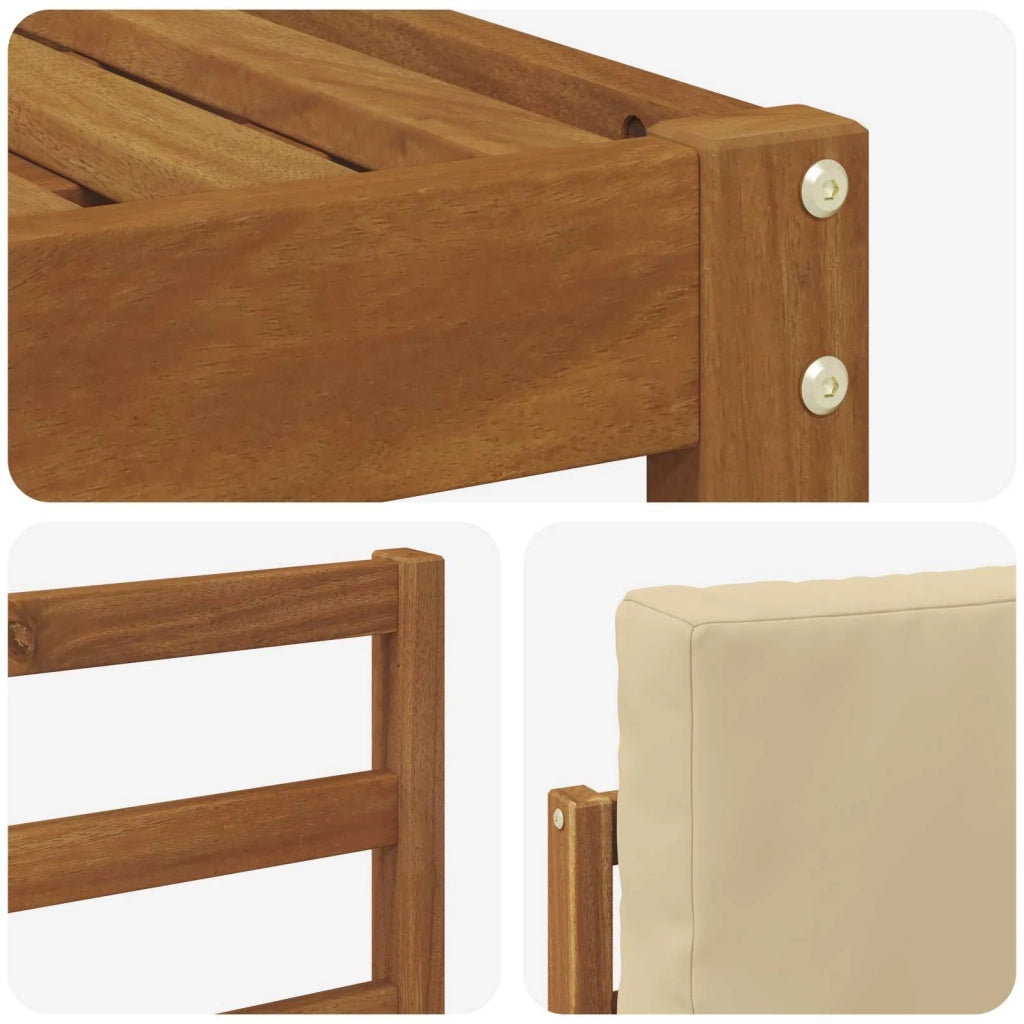 Set di divani da esterno con cuscino 8 pcs Naturale e Beige 3366101