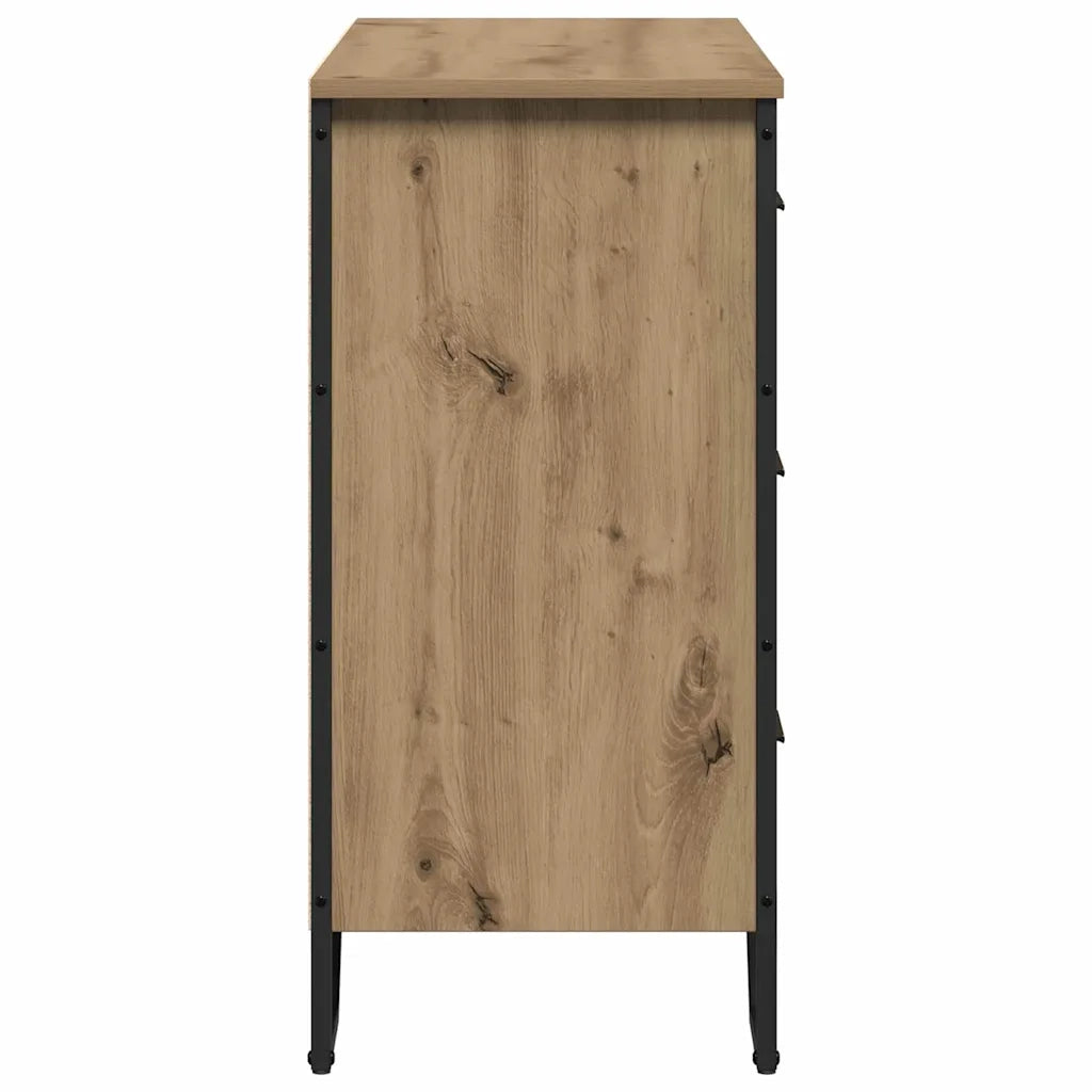 Cassettiera 2 pcs Rovere artigianale 91 x 35,5 x 74,5 cm