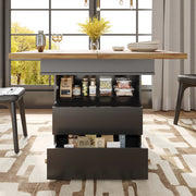 Tavolo allungabile per 4-6 persone con piano estendibile e vano contenitore; per cucina e soggiorno; 110-140×80×75 cm