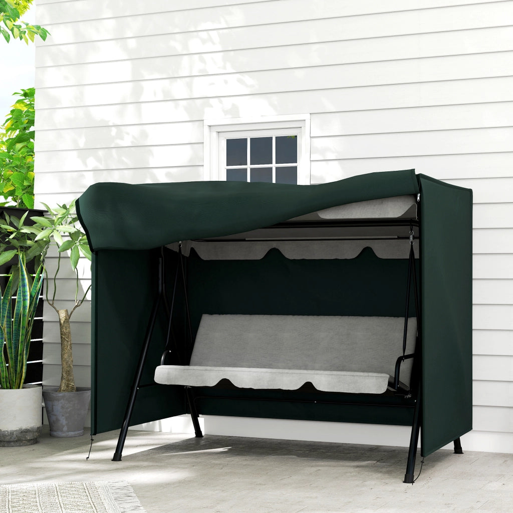 Poltrona a dondolo da giardino ¨C Minimal ¨C Verde scuro polyrattan 205x124x164 cm