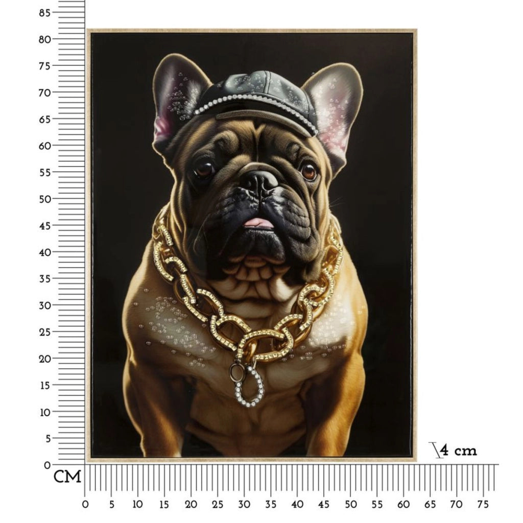Stampa su Tela Cane 10, Multicolore, Legno, 62x4x82 cm