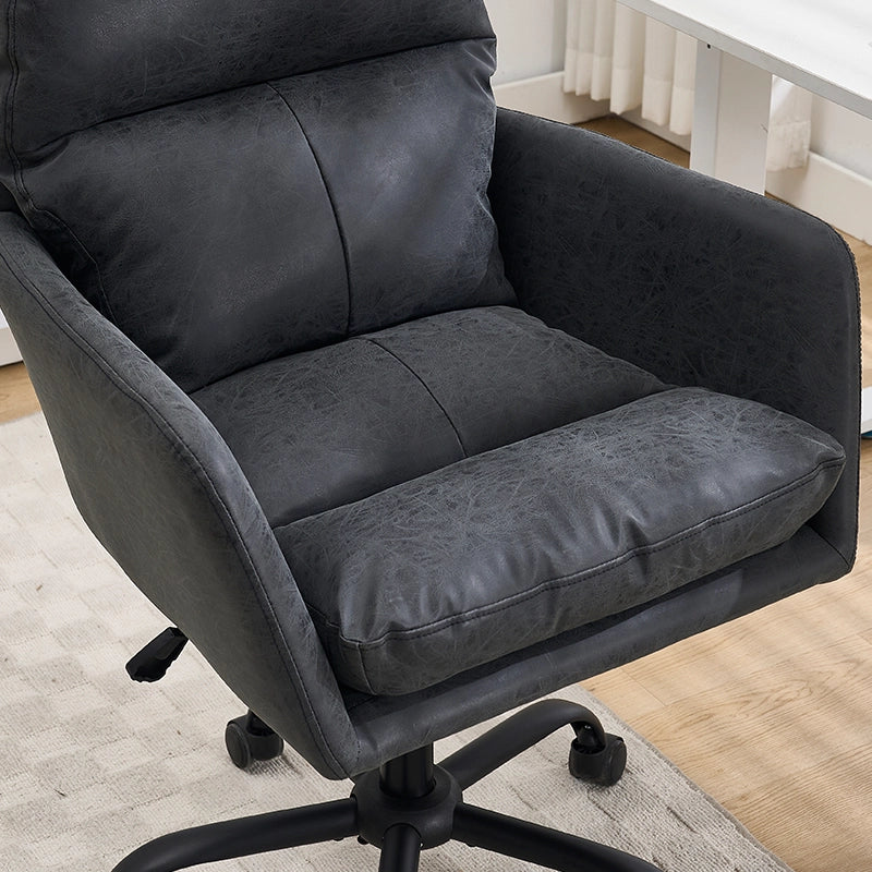 Sedia da Ufficio ¨C MINIMAL ¨C Ecopelle Nera, Altezza Regolabile