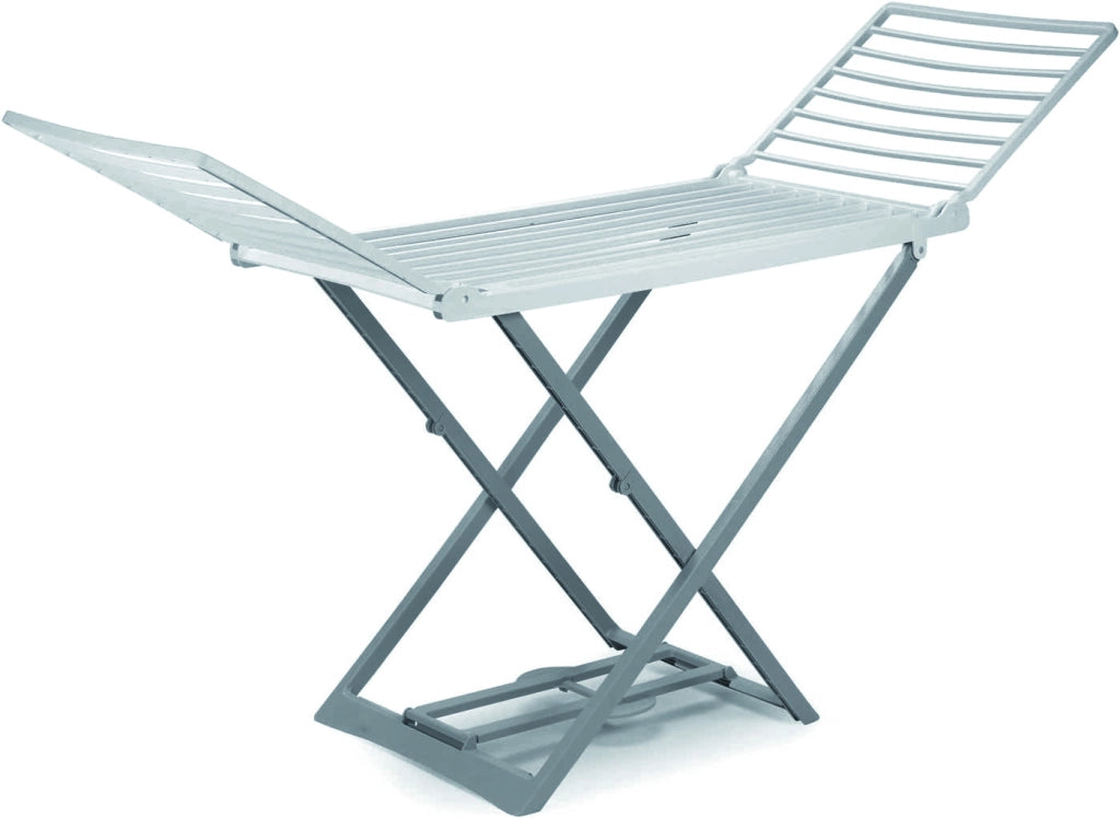 STENDIBIANCHERIA A CAVALLETTO ALICANTE bianco/grigio cm. 194x58x108 h stenditura mt. 20