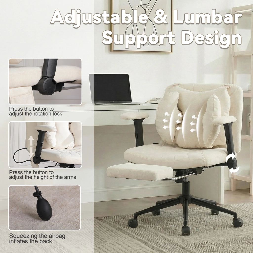 Sedia da ufficio con poggiapiedi ¨C Xylo ¨C Beige