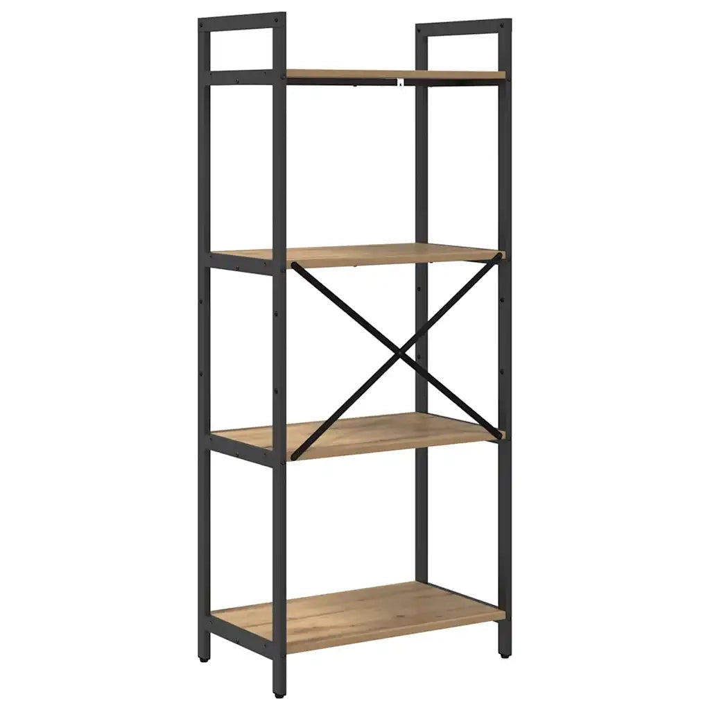 Libreria-Scaffale per Libri-Mobile di Stoccaggio Rovere artigianale 56 x 34 x 133,5 cm
