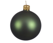 Box Da 4 Palline Di Natale Vetro Opaco Colore Verde Pino 10Cm