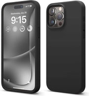Case compatibile con iPhone 15 Pro Max, Silicone premium, protezione full body [4 strati di struttura shockresistente], rivestimento morbido a microfibra anti-aderente (nero)