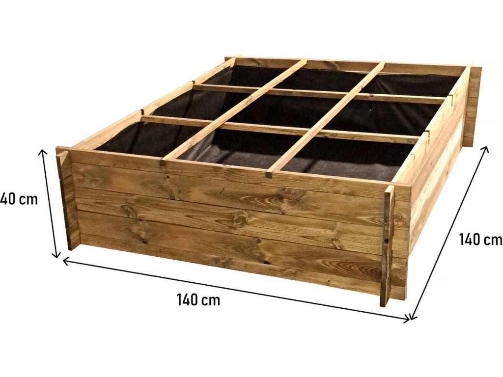 Orto in legno "Nigelle" - 140 x 140 x 40 cm