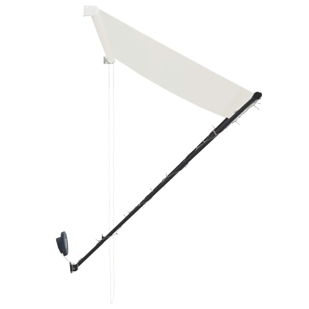 Tenda da Sole Retrattile con LED-Tenda parasole per Patio 350x150 cm Crema