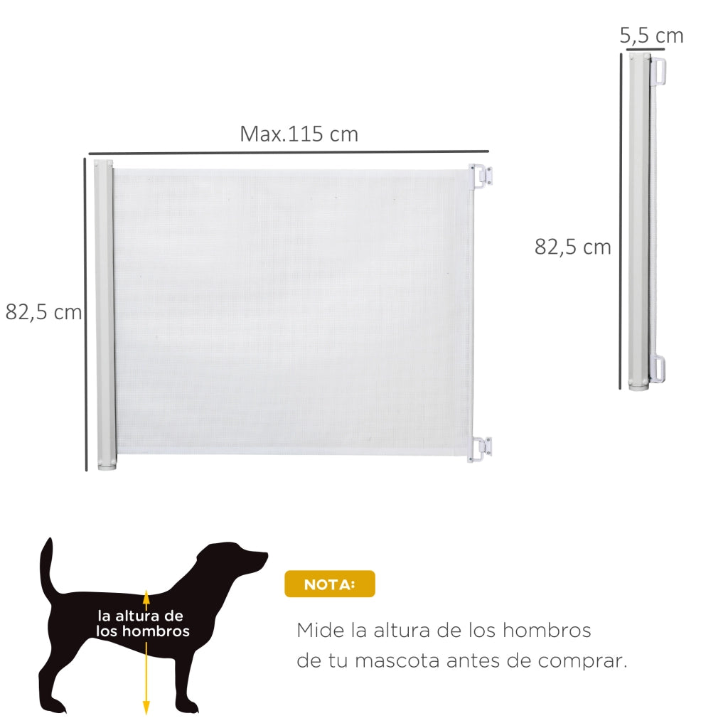 Barriera per Cani Pieghevole Regolabile ¨C Zephmum ¨C Bianco 5,5-115 cm