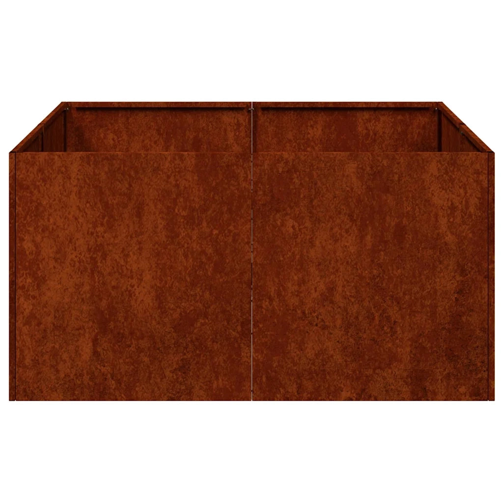 Fioriera | Cassetta per fiori | Vaso Arrugginita 80x80x40 cm in Acciaio Corten