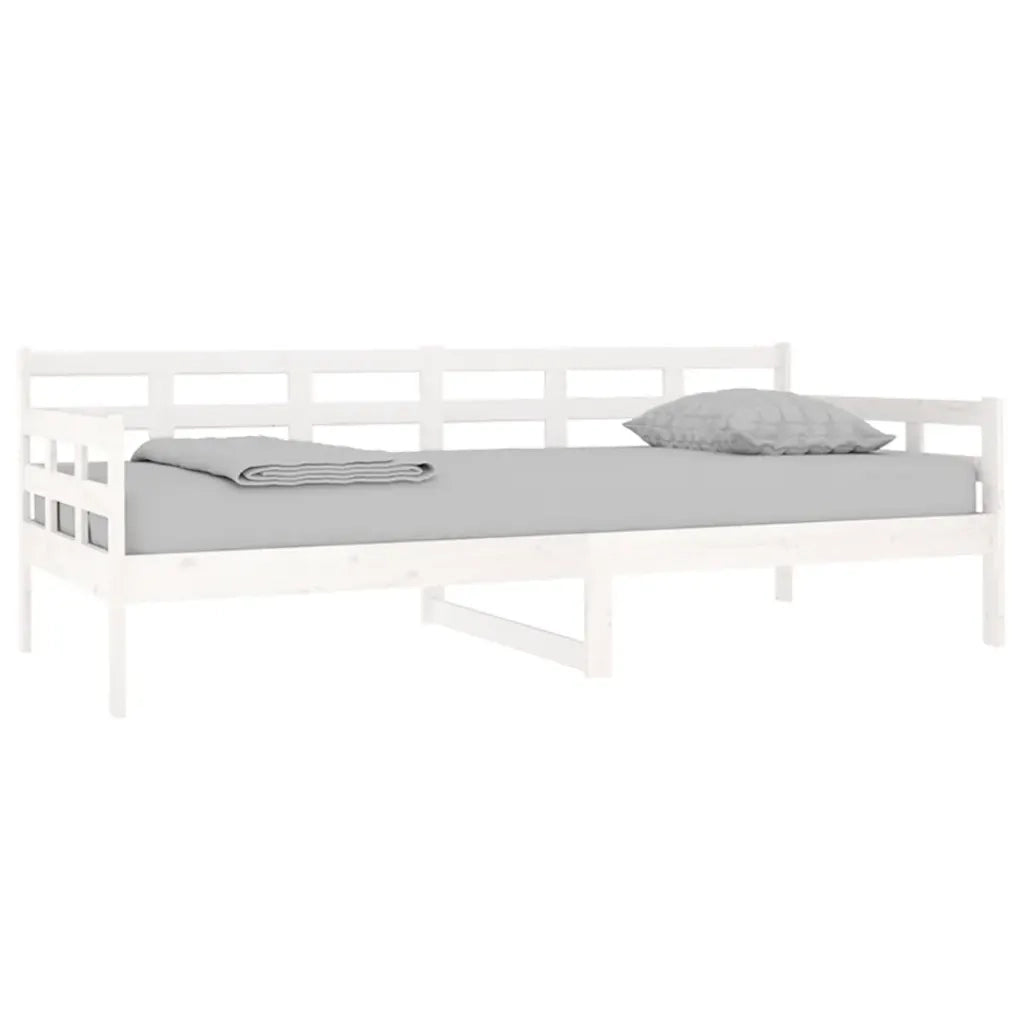 Letto singolo | Letto per adulti | Dormeuse Bianca in Legno Massello di Pino 90x200 cm