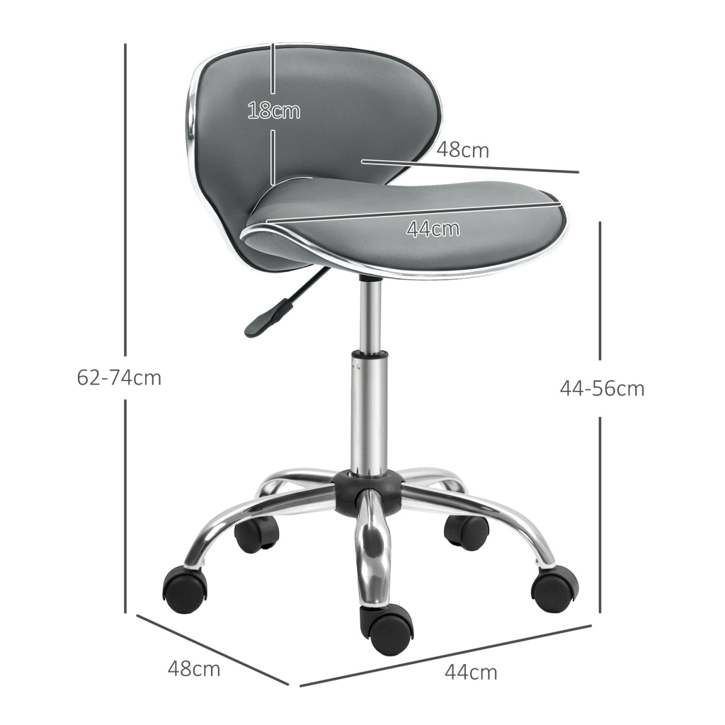 Sgabello da lavoro con rotelle e schienale ¨C Xylo ¨C altezza regolabile 44-56 cm, girevole 360¡ã, grigio