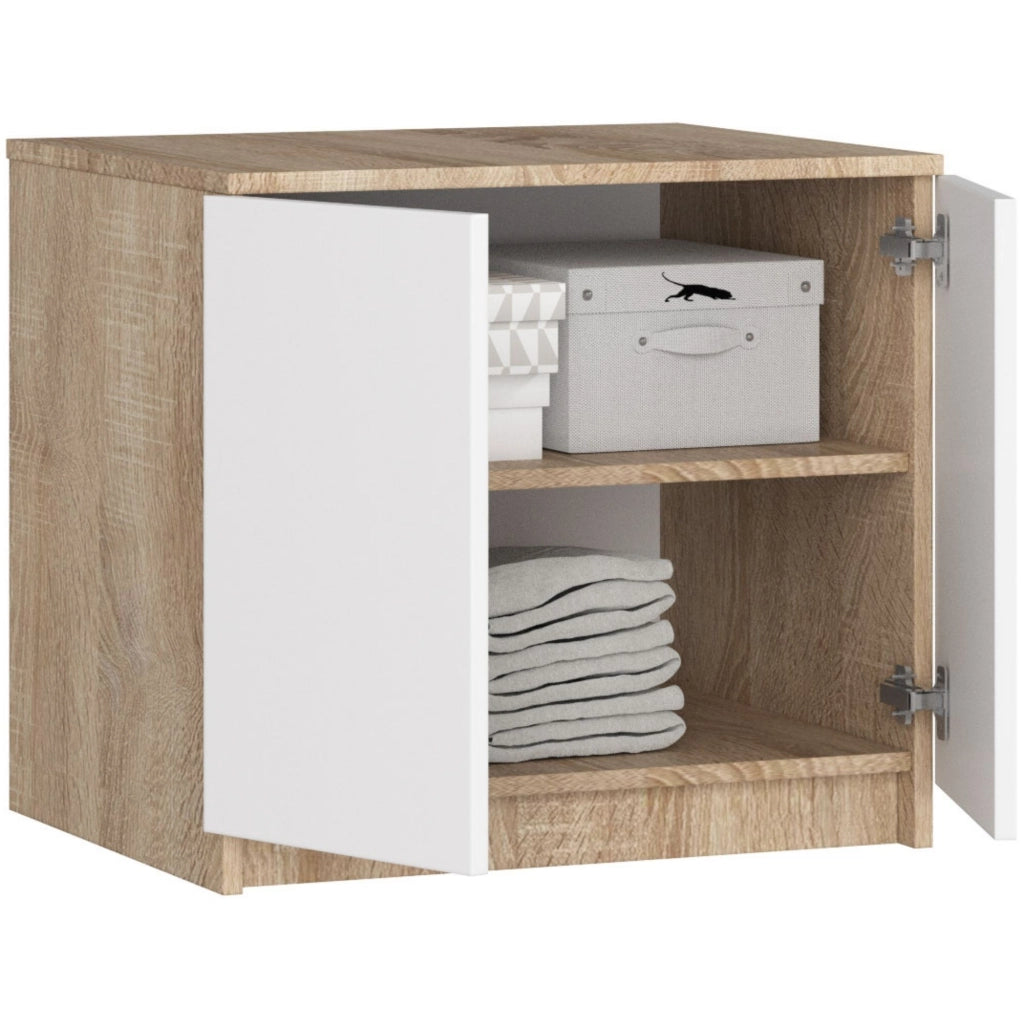 Sopralzo per armadio AKORD S60 Sonoma Quercia 60 cm 2 ante inserto frontale Bianco 60x51x55 cm