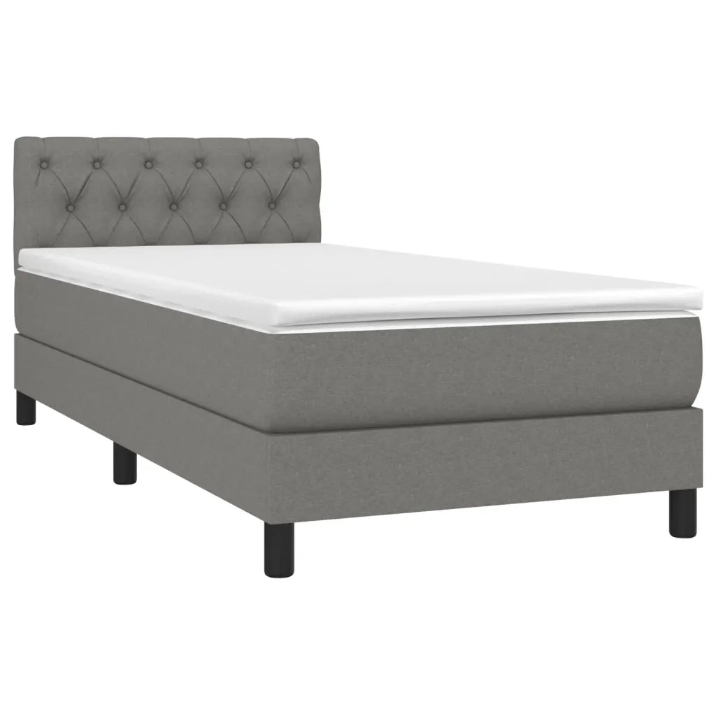 Letto a Molle Materasso e LED-Struttura Letto con Materasso Grigio Scuro 80x200 cm in Tessuto 941330