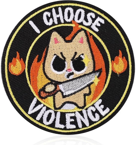 Pannelli di adesivo per patch con disegno di un gatto con pistola, applicazione broccata, patch morale militare per zaini, giacche, cappelli, giacche per cani, abbigliamento