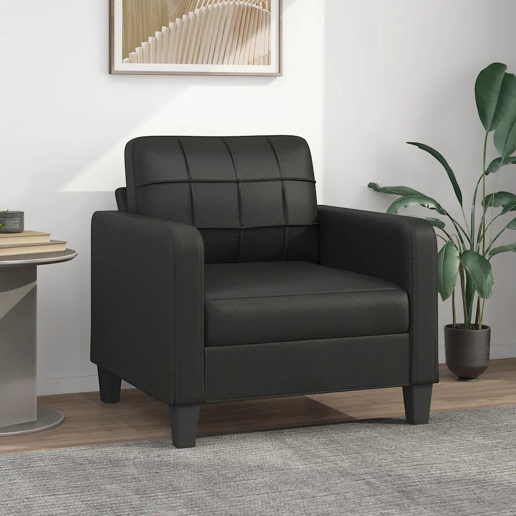 Divano Sedia-Poltrona Nera 60 cm in Similpelle 632182