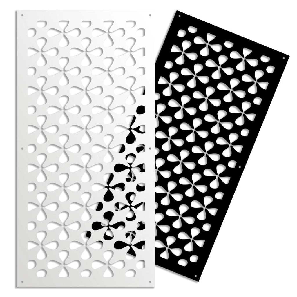 QUADRIFOGLIO - Pannello in PVC traforato - Parasole Colore: nero, Misura: 47x94 cm