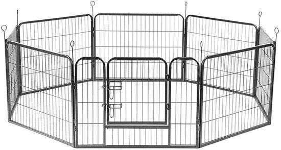 Recinzione per Animali - Puppy Ren - 8 Pannelli - Inclusa Porta - Pieghevoli - Antiscivolo - Facile da Installare - Dimensioni 240 x 80 x 60 cm