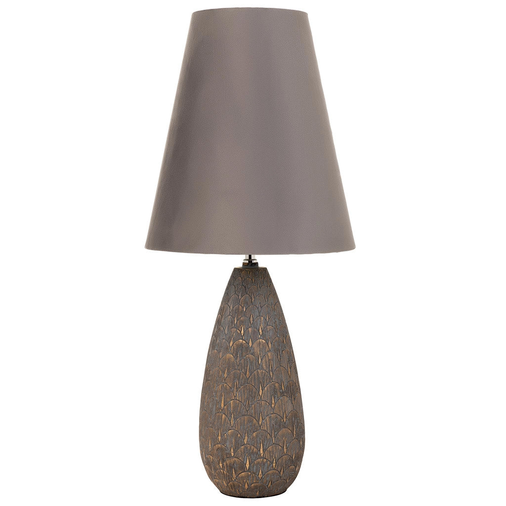 Lampada da tavolo in poliresina dorata