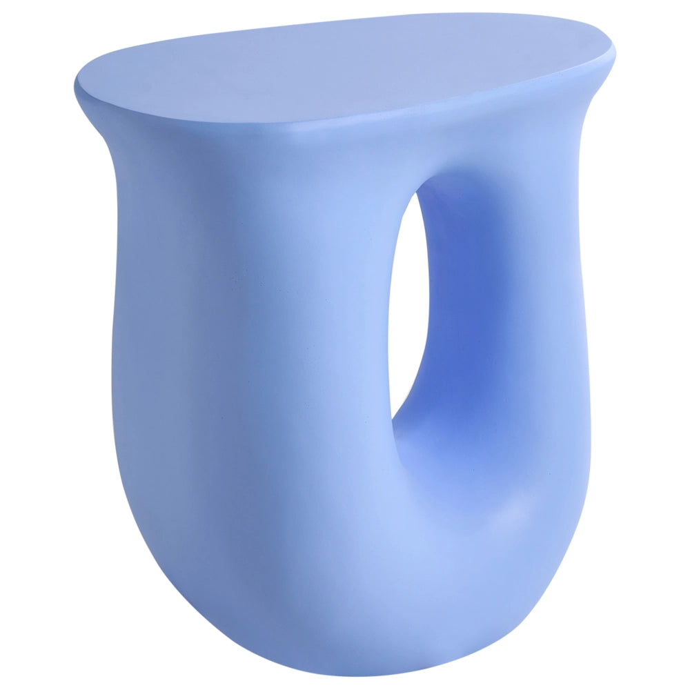 Tavolino decorativo blu in fibra di vetro con ossido di magnesio 42 x 28 cm Resistente ai raggi UV, alle macchie, alla ruggine, all'acqua e al vento Boho moderno Salotto all'aperto